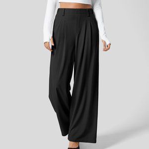 HALARA | High Waisted Plicated Side Pocket Wide Leg Waffle Work Pants